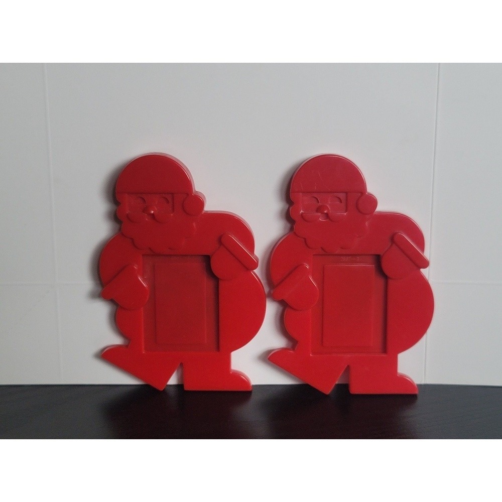 Tupperware Santa Picture Frames Magnetic Holiday Decor Set of 2